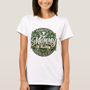 Camiseta Bebê em Flor Sálvia Verde Botânico Mamãe em Flor