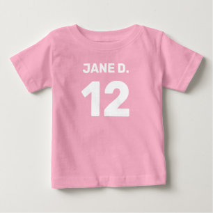 Camiseta Bebê em tamanho personalizável rosa (design na fre