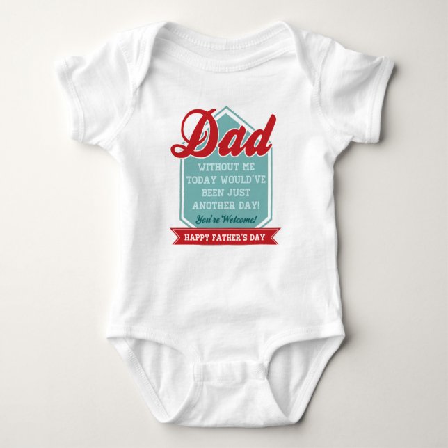 Camiseta Bebê engraçado Onsie para o dia dos pais (Frente)