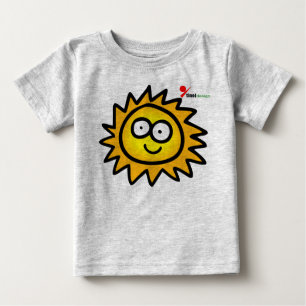 Camiseta Bebê Ensolarado Gráfico de Sol de Rosto