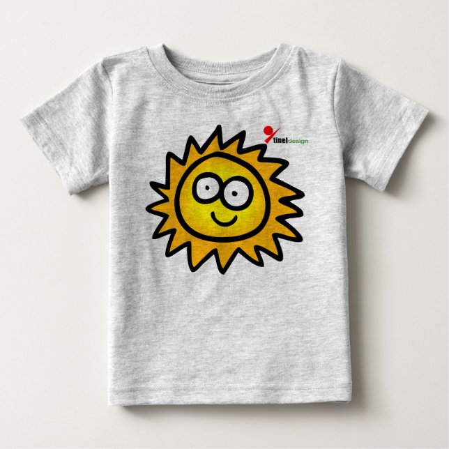 Camiseta Bebê Ensolarado | Gráfico de Sol de Rosto (Frente)