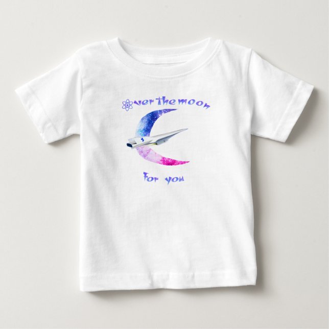 Camiseta bebé espaço além da lua (Frente)