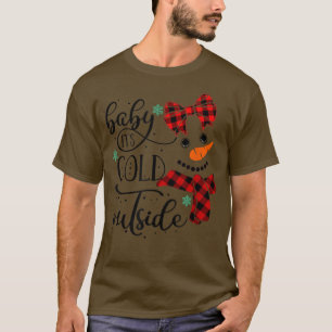 Camiseta Bebê Está Frio Fora de Neve Face Buffalo Xadrez C