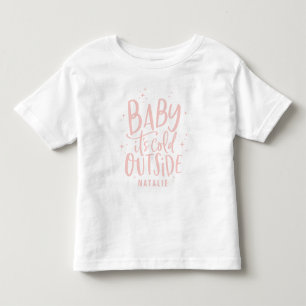 Camiseta Bebê está frio fora do script e texto feriado