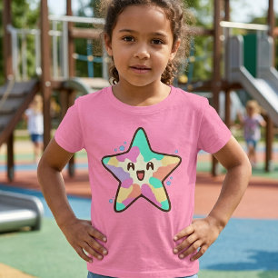Camiseta Bebê estrelinha-do-mar feliz sorrindo com bolhas.