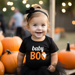 Camiseta Bebê Família Boo Correspondente Halloween Black Or