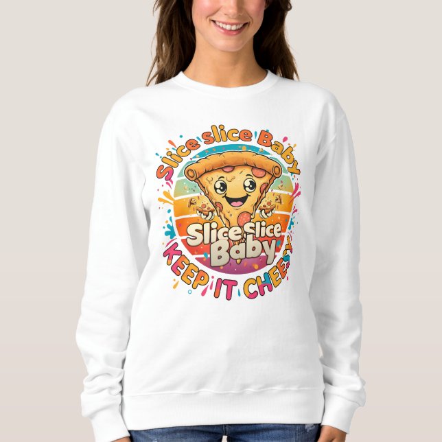 Camiseta Bebê Fatia Fatia - Pizza Engraçada (Frente)