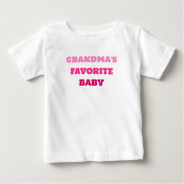 Camiseta Bebê favorito da vovó, camiseta-bebê rosa-branca