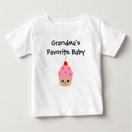 Camiseta Bebê favorito da vovó, Cupcake bonito