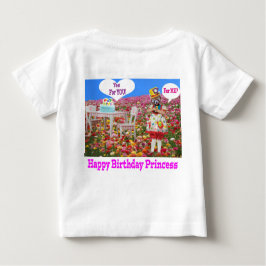 Camiseta bebê. Feliz aniversário Princesa vermelha panda/ac