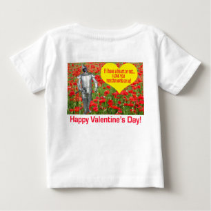 Camiseta bebê. Feliz dia de os namorados. laboratório preto