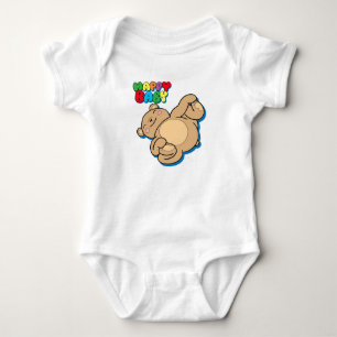 Camiseta Bebê feliz pelo urso de ursinho da ioga