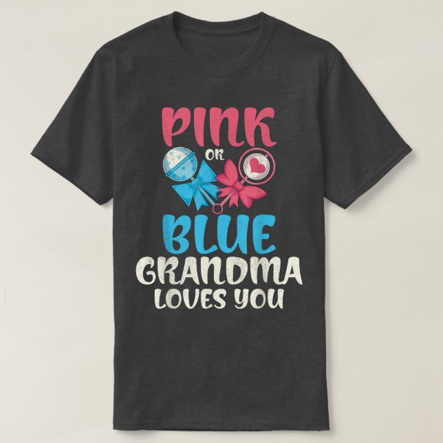 Camiseta Bebê Festa Rosa Ou Azul Vovó Te Ama Sexo R (Frente do Design)