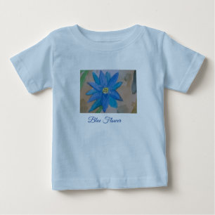 Camiseta Bebê Flor Azul