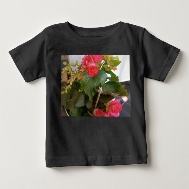 Camiseta Bebê Flores Coloridas de Primavera (Frente)