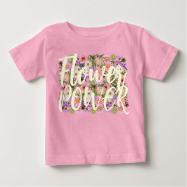 Camiseta bebê flower power rosa atitude boho