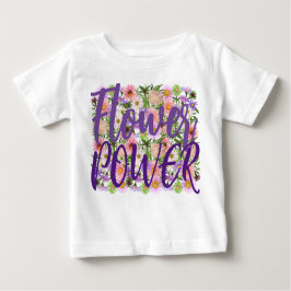 Camiseta bebê flower power roxa atitude boho