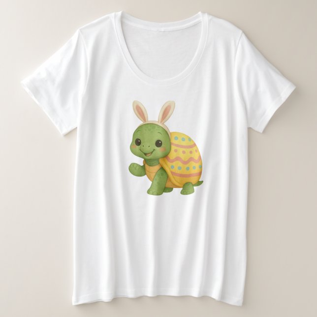 Camiseta Bebê fofa tartaruga de Páscoa/Primavera (Frente do Design)