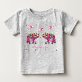 Camiseta Bebê Fofo Arte Elefante