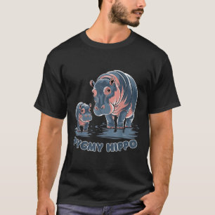 Camiseta Bebê Fofo Hipopótamo Pigmó Moo Deng Zoológico Dive