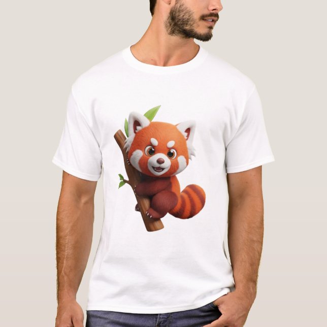 CAMISETA BEBÊ FOFO PANDA VERMELHO (Frente)