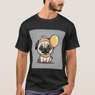 Camiseta Bebê Fofo Vestindo Fantasia de Cachorro Pug com Ba