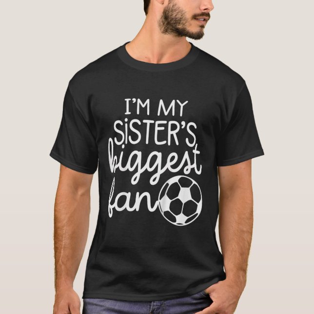 Camiseta Bebê Futebol Irmãs Mais Velhas Maior Fã Para Bebês (Frente)