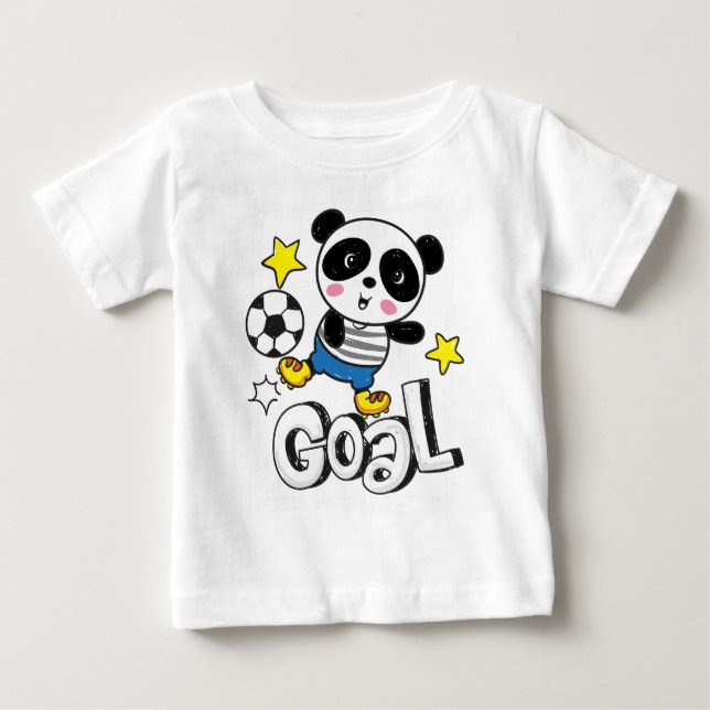 Camiseta Bebê futebol panda  (Frente)