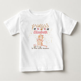 Camiseta Bebê Garota Oferece primeiro aniversario Chá Princ