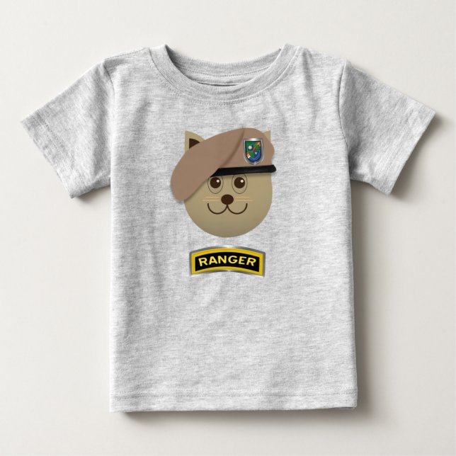 Camiseta Bebê Gatinho Guarda Florestal (Frente)