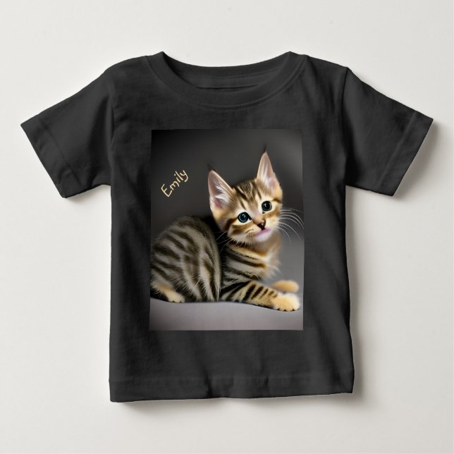 Camiseta Bebê gato-do-mato-bonito (Frente)