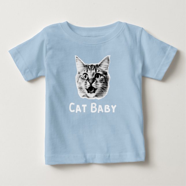 Camiseta Bebê Gato Retro (Frente)