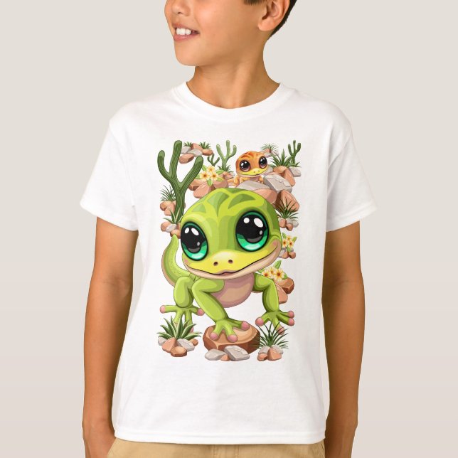 Camiseta Bebê Geckos Personagens de desenho animados (Frente)
