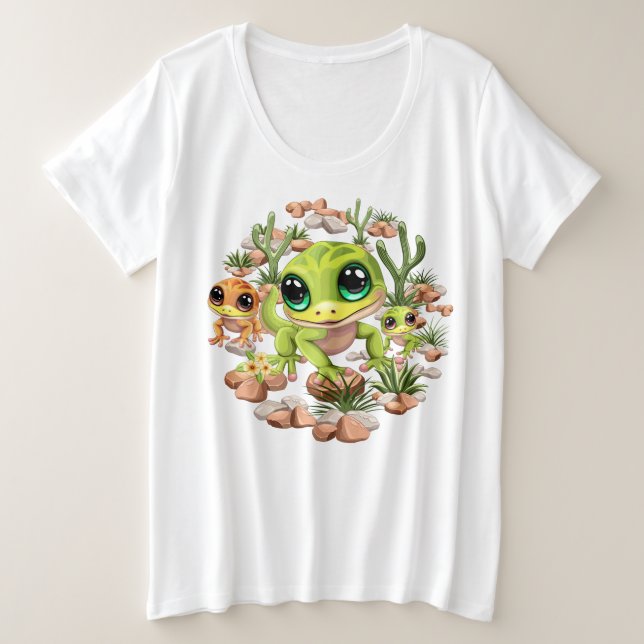 Camiseta Bebê Geckos Personagens de desenho animados (Frente do Design)