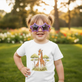 Camiseta Bebê Girafa Fofo Safari Animal Infantil Africano