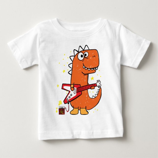 Camiseta Bebê guitarrista do Dino (Frente)