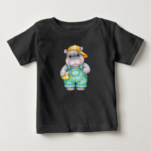 Camiseta Bebê hipopótamo com pato de borracha de Natasha Us