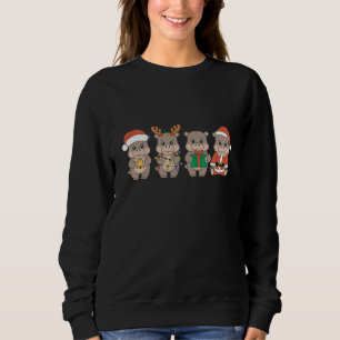 Camiseta Bebê Hipopótamo Moo Deng Natal