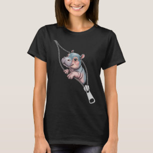 Camiseta Bebê Hippo Emergente De Uma Figurinha Engraçada De