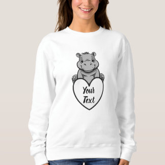 Camiseta Bebê Hippo Heart com sua mensagem personalizada