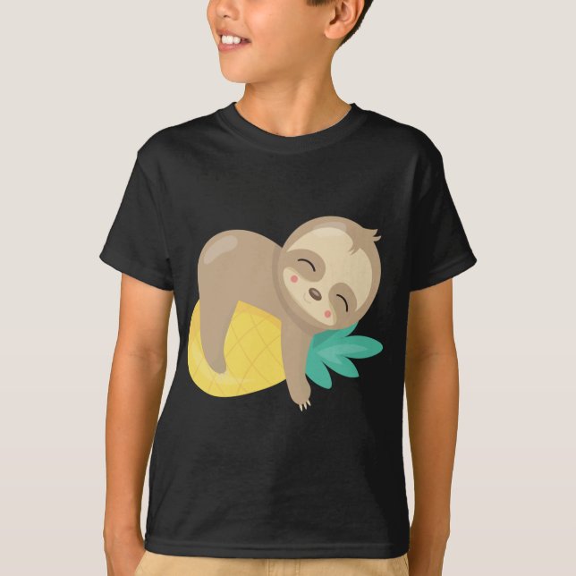 Camiseta Bebê Lama Fruta de ananás tropical (Frente)