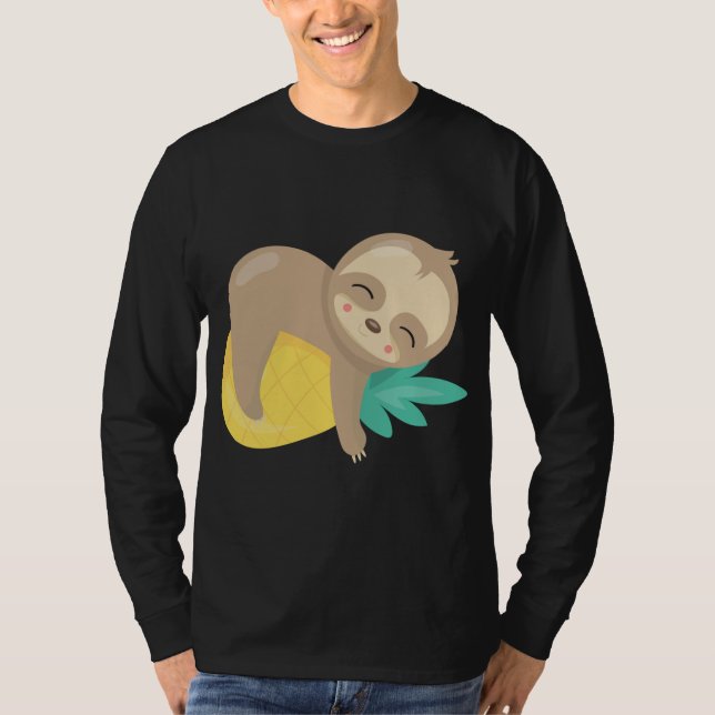 Camiseta Bebê Lama Fruta de ananás tropical (Frente)