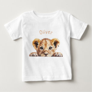 Camiseta Bebê Leão Fofo Personalizado