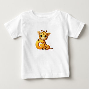 Camiseta Bebê Letra G Girafa