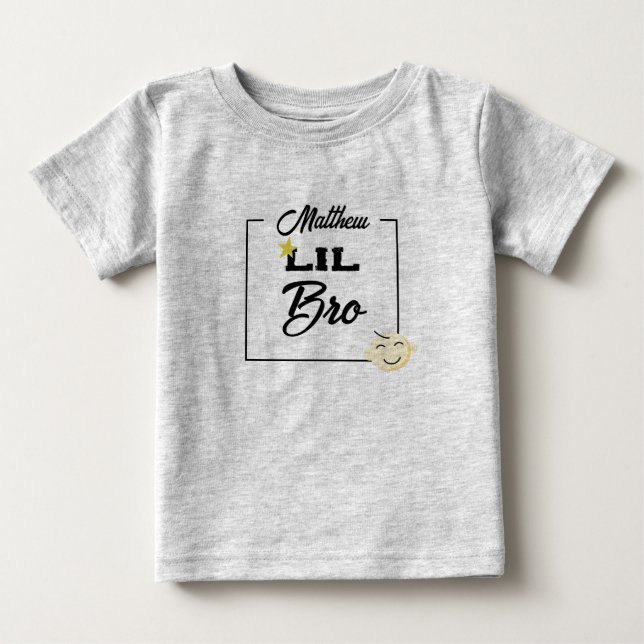 Camiseta Bebê Lil Personalizado Fofo Irmão (Frente)
