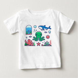 Camiseta Bebê-macacão Diversão Oceânica para Bebês