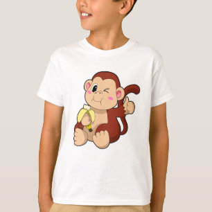 Camiseta Bebê macaco com Banana