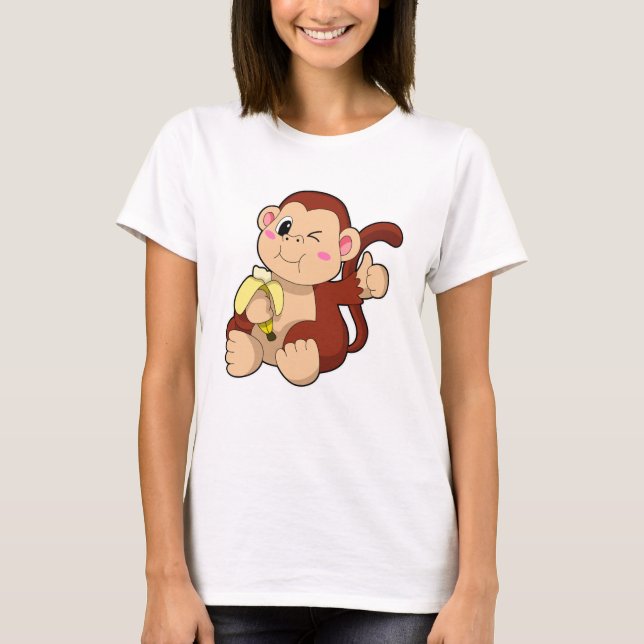 Camiseta Bebê macaco com Banana (Frente)