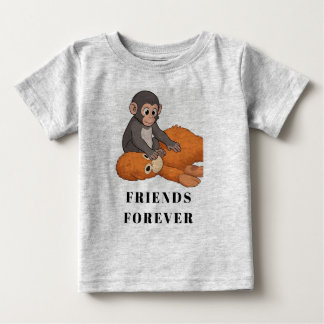 Camiseta Bebê macaco com boneca