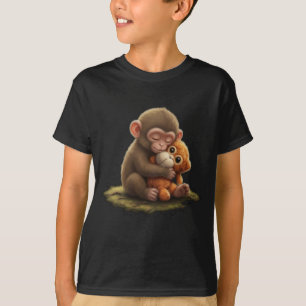 Camiseta Bebê Macaco Fofo Soco Viral Zoológico Japão Design